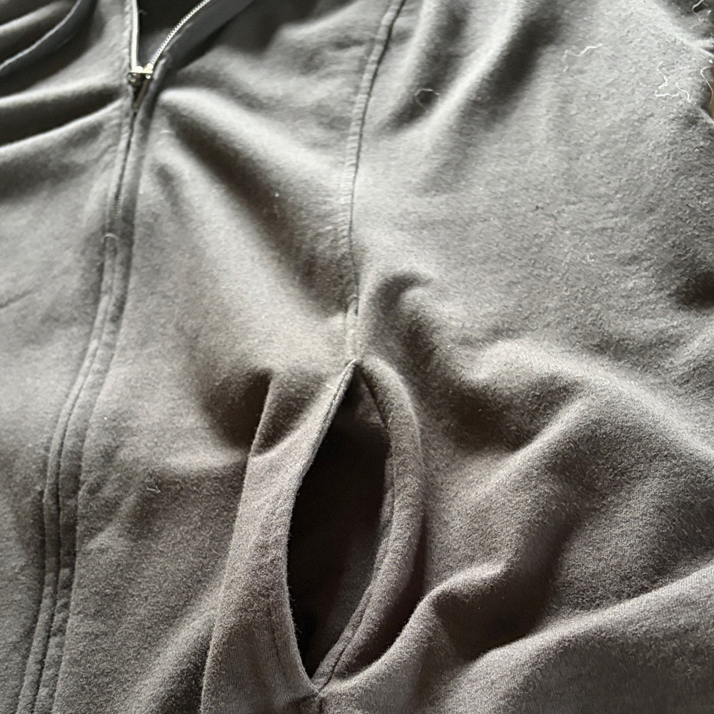 Denim&Co Black Zip Tunic Hoodie - Picture 7 of 7